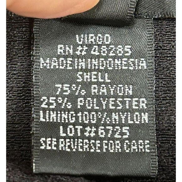 Virgo Women's Tunic Top Size 10, Black / Cream Gold Studs Rayon / Poly Blend #BH - Picture 10 of 11